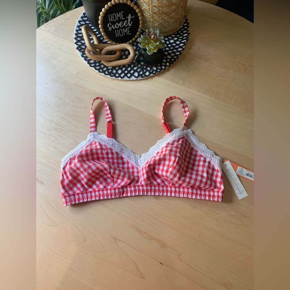 NWT Colsie red gingham bra top size XL
